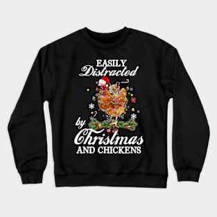 Christmas And Chickens Crewneck Sweatshirt